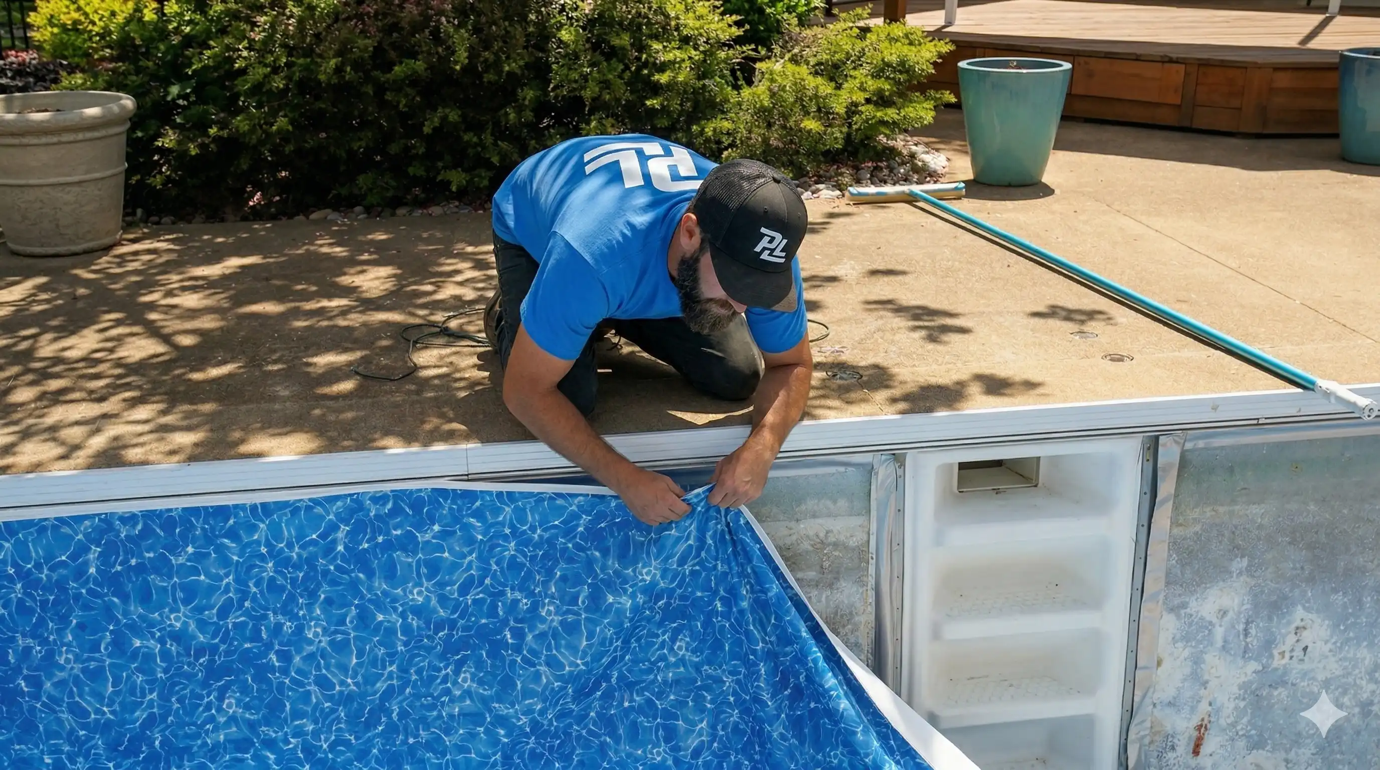 Inspection d'une toile de piscine vinyle vieillissante — Piscines Lanaudière